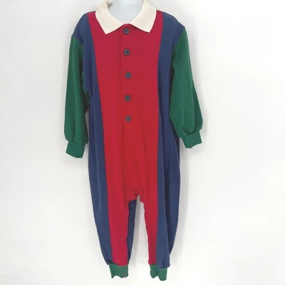 Lands End Kids One-Piece Jumpsuit Romper 4T Colorblock Cotton Boys Y2K - Image 1 of 3