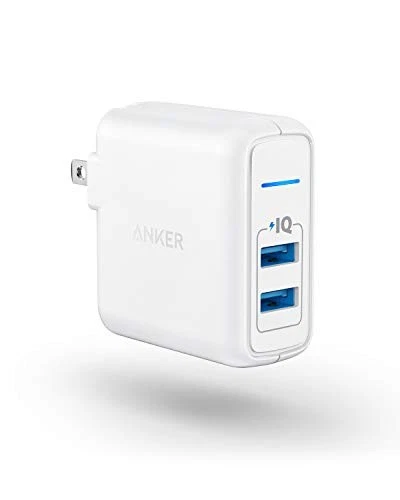 ANKER USB CHARGER ELITE DUAL PORT 24W WALL CHARGER POWERPORT 2 A2023 - WHITE - Image 1 of 4