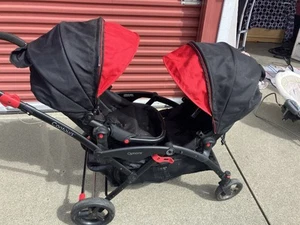 Contours Options Elite Tandem Double Stroller Black And RedOnly Used A Few Times - Picture 1 of 7