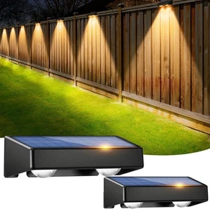 Solar Fence Lights Outdoor Garden,2 Pack Wall Lights Outdoor IP65 - Picture 1 of 5
