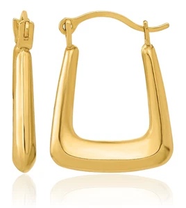 14K Solid Yellow Gold Small Hoop Earrings - Picture 1 of 11