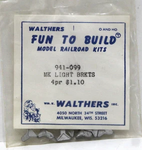 Vtg Walthers 941-099 O Scale cast Metal Marker Light Brackets (8) kit New in Pkg - Picture 1 of 2