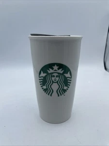 Starbucks 12 oz Ceramic Travel Coffee Mug Tumbler w/ Lid 2016 Mermaid Siren Logo - Picture 1 of 6