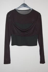 SHEIN - GR. 40/42 -Shirt kurz schwarz langarm Netz - Bild 1 von 3