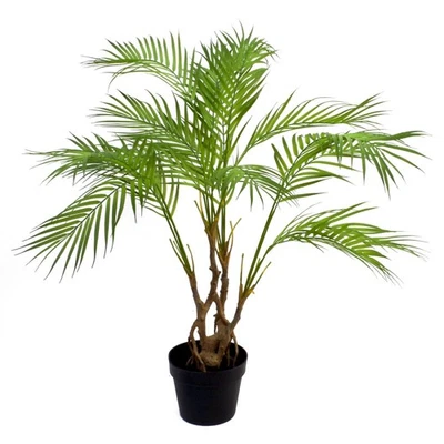 Large Artificial Palm Tree Natural Areca 90cm 3ft Leaf Design Realistic Plants - Image 1 of 3