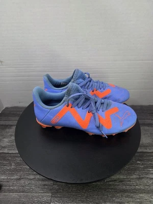 Puma Future Play FG/AG Jr 107199-01 Blue/Orange Soccer Cleats Size 2 - Image 1 of 4