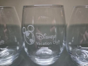 Lot Of 3 Disney Vacation Club Stemless Wine Glasses - Picture 1 of 3