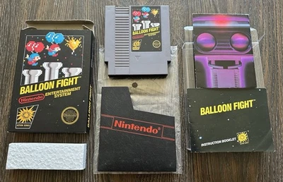 Balloon Fight Complete in Box CIB No REV-A Hangtab w/Poster! Nintendo NES 1986🔥 - Image 1 of 4