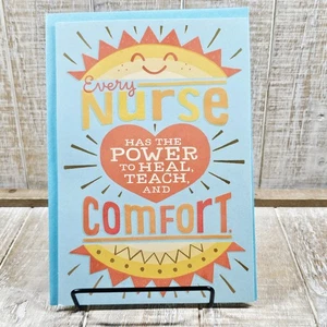 Tarjeta de felicitación del día de las enfermeras Hallmark 6x8 azul amarillo sol comodidad curación - Imagen 1 de 9