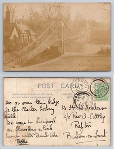 Cheshire - Suspension Bridge, Chester - RPPC Posted 1905 - Picture 1 of 1
