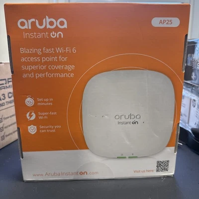Aruba WIFI 6 Networking Instant On Access Point with PSU (US) AP25 R9B32A - Image 1 of 3