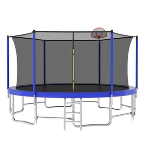 16FT Trampoline with Balance Bar & Basketball Hoop&Ball Outdoor Trampoline - Picture 1 of 11