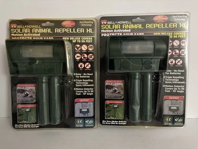 2x NUEVO Bell Howell Repelente Solar de Plagas de Animales XL 50" Estaca Activada por Movimiento Foto 1 de 4
