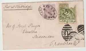 1900 KENT 1d LILLA & 2d VERDE S E & CHATHAM FERROVIA TIMBRO LETTERA HAM STREET OVALE - Foto 1 di 3