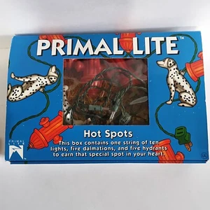 Vintage Primal Lite Hot Spots 10 String Lights Hydrants & Dalmatians Blow Mold - Picture 1 of 5