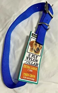 NEW - Aspen Pet brand, size XL, Dog Collar, BLUE NYLON, 1" wide, 26" total round - Picture 1 of 2