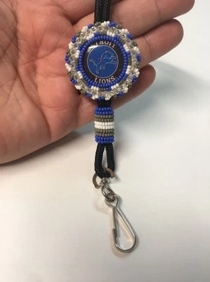 Portainsignia Navajo Nativo Americano Con Cuentas Detroit Lions 36" #4 Foto 1 de 4