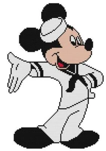 KREUZSTICH + BASTELMUSTER Mickey Mouse Militär Marine Robbe Matrose Schiff Militär - Bild 1 von 16