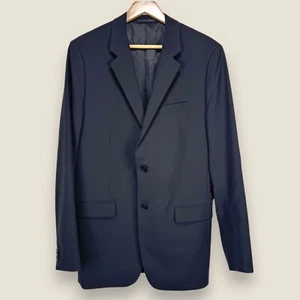 Theory Blazer Sport Coat Men 42L Long Black 2 Button Wool Stretch Jacket Formal - Picture 1 of 11