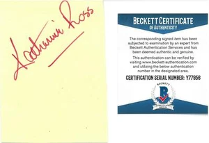 Katharine Ross Signed Authentic Autographed 3x4 Yellow Cut BECKETT #Y77956 - Picture 1 of 2
