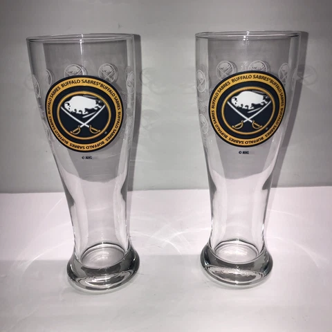2 Buffalo Sabres NHL Tall Glasses Cover