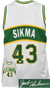Jack Sikma signed Seattle White TB Custom Stitched Pro Jersey - JSA Witnessed - Picture 1 of 1