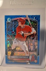 2025 BOWMAN CHROME BLUE SHIMMER REFRACTOR COLE FONTENELLE BCP-32 145/150 - Picture 1 of 2