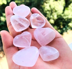 Rose Quartz Single Heart Rock Crystal Healing Feng Shui Gift Love Energy Peace - Picture 1 of 7
