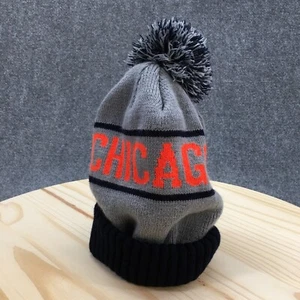Chicago City Pom Pom Gorro Para Hombre Talla Única Gris Azul Tejido Invierno Top Pro - Imagen 1 de 9