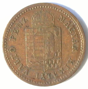 HUNGARY 1887KB 1 KRAJCZAR (KM#458) CH XF - Picture 1 of 2