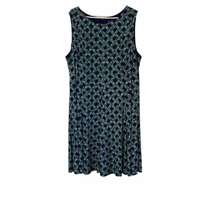 Vestido Jessica Howard Sin Mangas 22W Geométrico Hasta la Rodilla Sin Cinturón 3X Foto 1 de 4