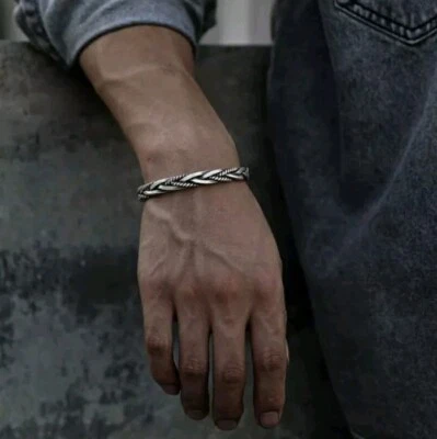 Herren Männer Armreif Armspange Armband Maskulin Silber 925. Top Geschenk  - Bild 1 von 4