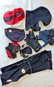 Misc. Assortment of Men's Bicycling Apparel Assessories, hats, gloves, leggins - Picture 1 of 2