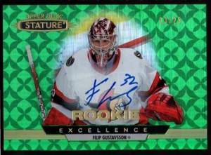 FILIP GUSTAVSSON 2021-22 Upper Deck Stature ROOKIE AUTO Green #/25 Signature RC - Picture 1 of 2