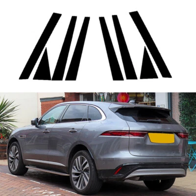 Postes de pilar de ventana negros brillantes 8 piezas aptos para Jaguar F-Pace X761 2017-2023 Foto 1 de 4