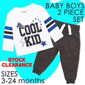 Baby Boys Outfits 3-6 6-9 9-12 12-18 18-24 Months Long Top and Joggers Cool Kid - Picture 1 of 8