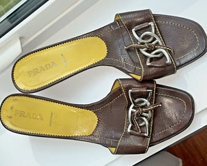Vintage Prada Mules Sandals Size 41 - Picture 1 of 17