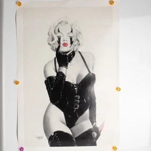 Vintage Marilyn Monroe in Leather Knife Sandoval Print Poster Rare - Picture 1 of 8