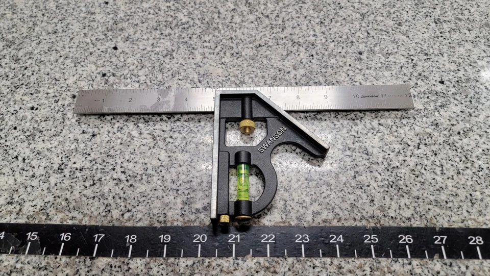 Herramienta Swanson 12 pulgadas combo cuadrado (acero inoxidable) inglete cuadrado, prueba cuadrado a-x Foto 1 de 4