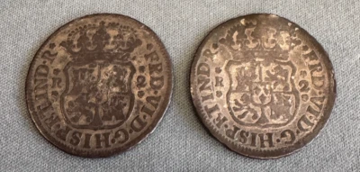 1751 & 1755 Spanish 2 Reales Silver - Image 1 of 4