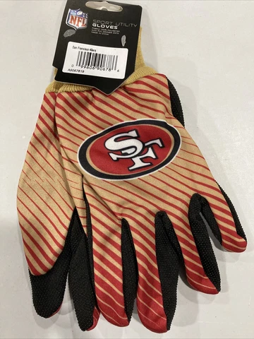 San Francisco 49ers Football NFL Adult Full Color Sport Utility Work Grip Gloves Cover