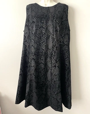 CALVIN KLEIN Burn-out Velvet Midi Career Sheath Dress Back Zip Sz 18 Sleeveless - Image 1 of 4