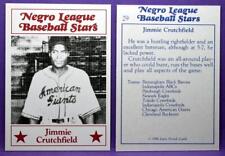 Jimmie Crutchfield Crawfords 1986 Larry Fritsch Negro League Baseball Stars #29