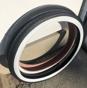 Schwinn Stingray 20" S7 & S2 Slik Whitewall Reproduction Tires Deluxe - Picture 1 of 7