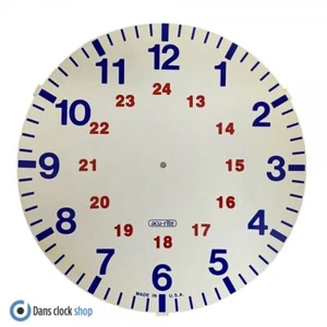 New 12'' Card Sytrene Military Clock Dial Face - Blue & Red - USA Acu-rite - Picture 1 of 1