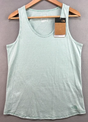 The North Face Tank Medium Terrain Top Green White Stripe NFOA7ZVH Cotton Blend - Image 1 of 4