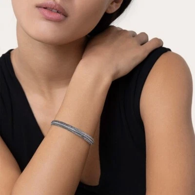 BIGIOTTERIA DONNA VESTOPAZZO BRACCIALE BANGLE APERTO  PLACCATO ARGENTO LO10201 - Immagine 1 di 4