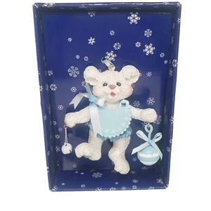 Kurt S. Adler Osos de Nieve Narices Frías Corazones Cálidos Blanco Oso de Peluche Adorno Nuevo en Caja - Imagen 1 de 9