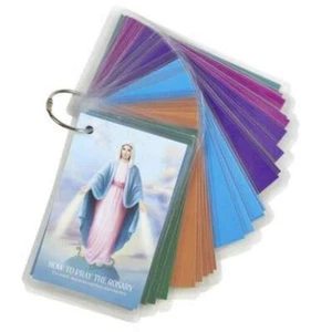 Wie man den Rosenkranz betet 3x5 ENGLISCHE VERSION Broschüre Gebetskarten auf einem Schlüsselanhänger - Bild 1 von 2