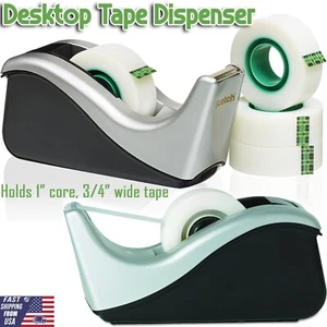Scotch Desktop Table Top Tape Dispenser with Weighted for 3/4 inch Wide Tape - Picture 1 of 10